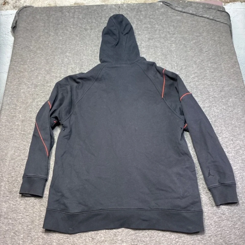 Vintage Air Jordan Full Zip Hoodie‎ Mens 3XL Black Red Contrast Stitching Y2K
